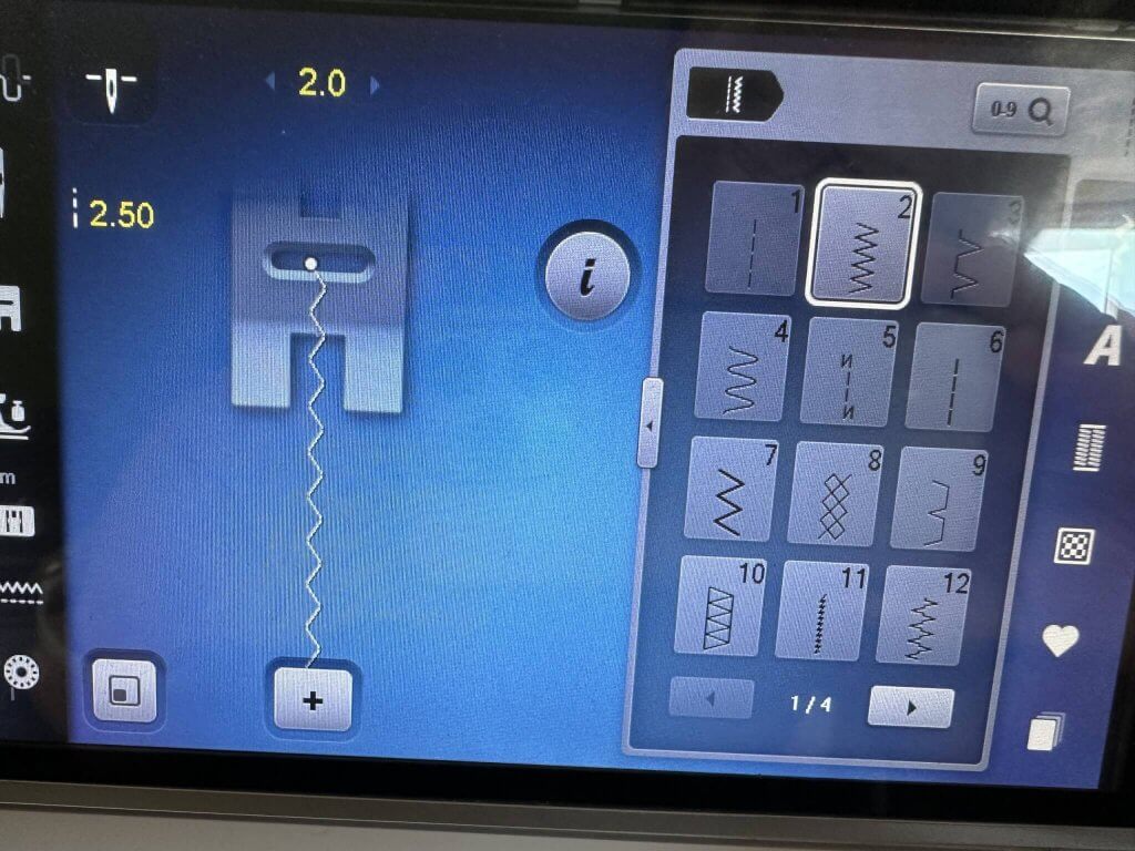 Zickzackstich an der Nähmaschine für Badelycra