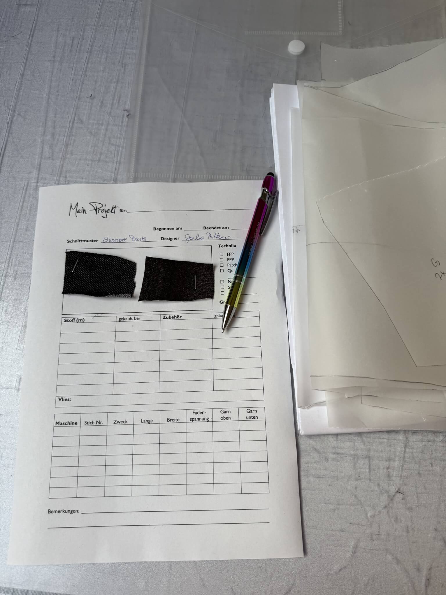 Nähprojekte dokumentieren